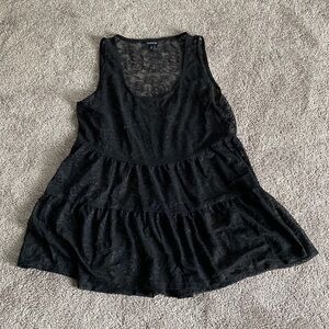 Torrid Black Sheer Lace Top SIZE 00